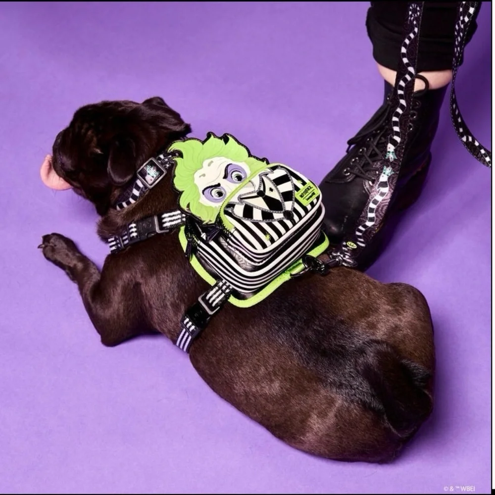 Loungefly Green and Black Beetlejuice Dog Harness NWT - Picture 5 of 8